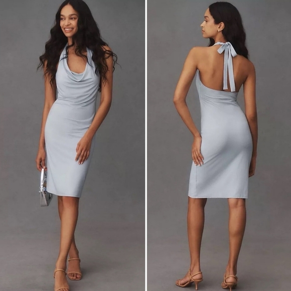 NWT REFORATION ZOISA KNIT DRESS IN MINERAL BLUE - Picture 1 of 9
